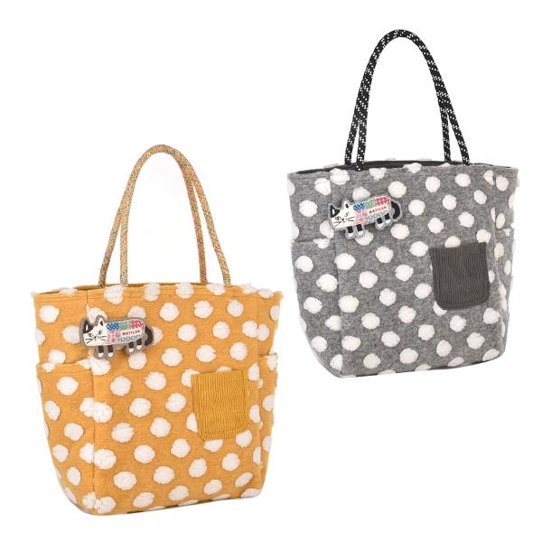 トートバッグ お買い物バッグ かわいい ドット 水玉 もこボア雑貨 パラコードミニバック 24-76...