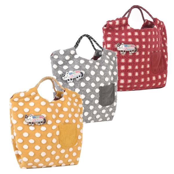 トートバッグ お買い物バッグ かわいい ドット 水玉 もこボア雑貨 パラコードバック 24-7660...