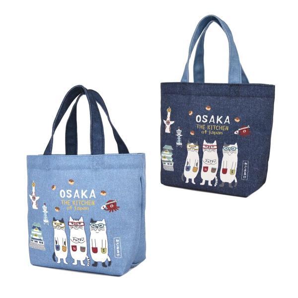 トートバッグ 和柄 おしゃれ 和柄キャンバスプチトートバック ネコまるけ 大阪ランデブー柄 25-8...