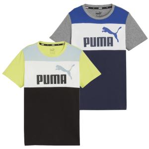 プーマ Puma 子供服 男の子 キッズ ボーイズ ESS ブロック Tシャツ 120-160cm 子供服 半袖 Tシャツ 綿100% コットン｜suxel