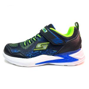 スケッチャーズ SKECHERS 光る スニーカー ボーイズ S LIGHTS: ERUPTERS III - DERLO 17〜23cm 子供靴 ブラックブルーライム 男の子 17-23cm