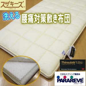 洗える腰痛対策敷き布団 シングルサイズ エアーサポート パラレーヴ 体圧分散 洗える敷き布団 高反発 マットレス 腰痛 アレルギー 日本製 国産 送料無料