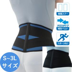 腰コルセット バンド ベルト スポーツ用 Wウエスト806 807 ブルー