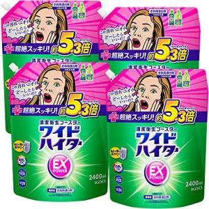 ワイドハイターEXパワー 衣料用漂白剤 見過ごせなくなった汚れやニオイ  洗剤にちょい足しで超絶スッキリ 詰替用 5.3倍 2400ml×4個 大容量