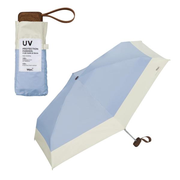 2025Wpc. 日傘 遮光切り継ぎタイニー サックス 遮光率100%/UVカット率100%/・UP...