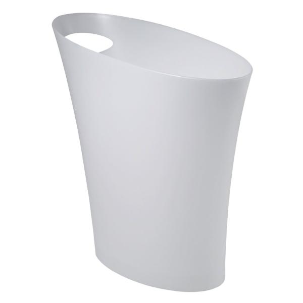 umbra ゴミ箱 スキニーカン ホワイト 7.5L 楕円 ふたなし ペール ダストボックス