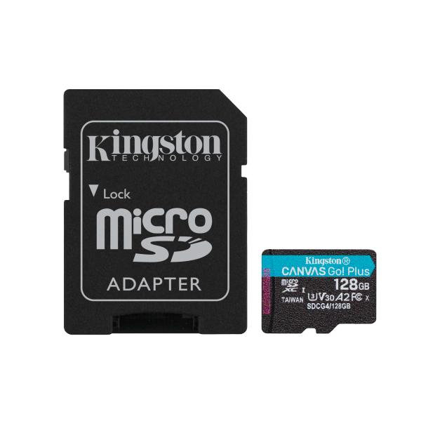 SD microSDXC 128GB Plus A2 U3 Go Canvas キングストン 秒 ア...