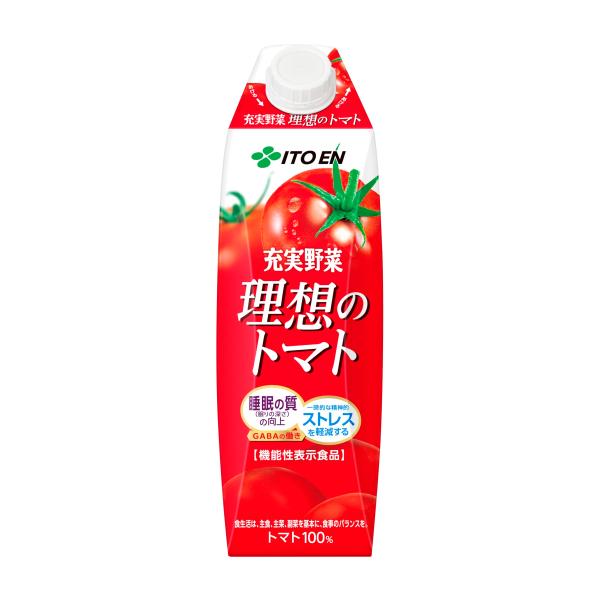 伊藤園 充実野菜 理想のトマト 1L×6本 キャップ付き紙パック 機能性表示食品