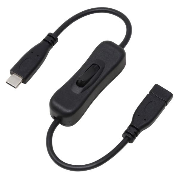 Type-C USB2.0 アイネックス 電源スイッチケーブル PD100W対応 30cm U20C...