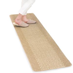クッション キッチンマット 軽量 滑り止め 洗える OKA 優踏生洗いやすい ベージュ 約45cm×180cm