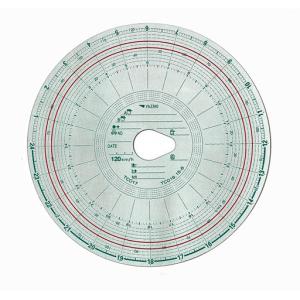 タコグラフチャート紙　1日120km（中心穴タマゴ型）赤ライン　矢崎総業（赤箱　100枚入り）＜762968-390＞