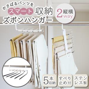 ズボンハンガー 滑らない 5段 折りたたみ 物干しスタンド 省スペース 縦横両用