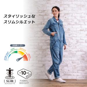 ディッキーズ つなぎ 作業着 デニム 長袖 ス...の詳細画像1