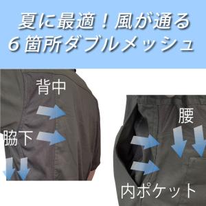 ツナギ 作業服 半袖 夏用 作業着 グレイスエ...の詳細画像3