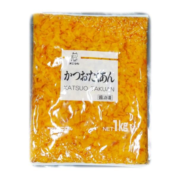 刻みかつお沢庵 醤油漬 (1kg×15袋) オニマル 送料無料 1箱