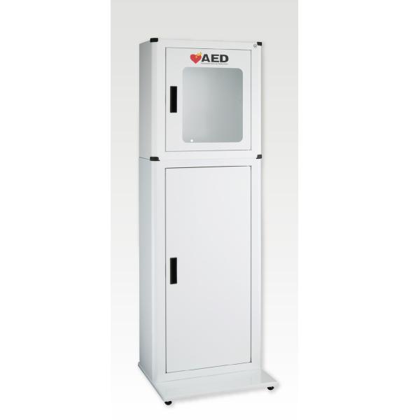 AED収納ボックス ポックスタイプ ワイド 据置き仕様 ホワイト MGK-NUB+NLB+BSA ス...