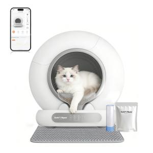 Zutto Nyan 猫 トイレ 自動トイレ オシッコが漏れない 猫自動トイレ 開封後にすぐ使える 強力脱臭 猫自動トイレ 自動清掃 掃除簡単コンパ