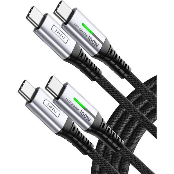INIU USB C ケーブル (2本セット 2m) 100W 5A PD QC4.0 急速充電 高...