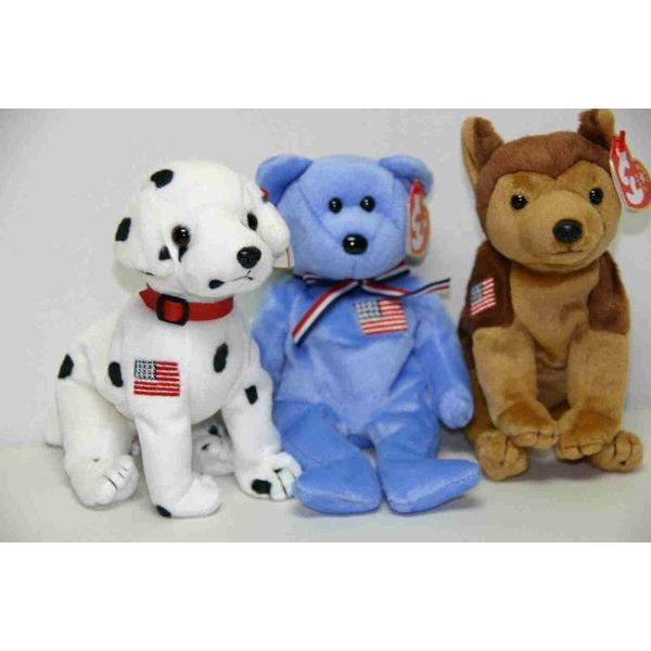 3体セットぬいぐるみ　USA 9.11追悼ビーニーベイビーズ３体セット(Beanie Babies)...