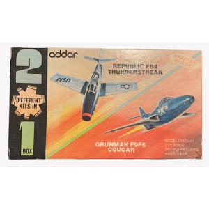 Addar 1/72 ２機セット F-84F サンダーストリーク ＆ グラマンF9F6 クーガー 2 In1 Box 　No.903｜suzuyatoy