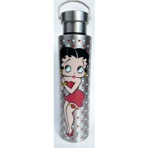 ベティステンレスボトル水筒　US輸入品　BETTYBOOP サイズH25cm×6.5cm径 　持ち手あり水筒　｜suzuyatoy