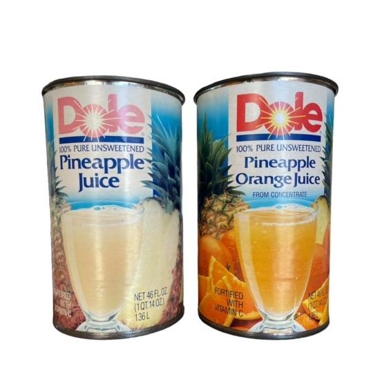 Dole オレンジ&amp;パイナップル缶詰Tシャツ缶2コセット　未開封品　サイズ11.2径×H17.6cm...