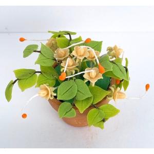 ミニチュア 青い花寄せ植え 鉢植え ドールハウス コレクション ギフト