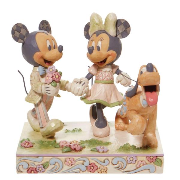 Disney Traditions ミッキー＆ミニー ホワイトウッドランド ミッキー&amp;ミニーペアフィ...