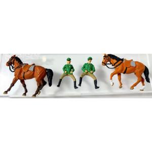 ミニチュア人形と馬セット　プライザーPreiser　1:87  HO人形　10390  "騎乗したド...