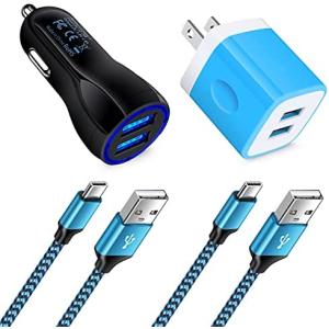 Car Charger Adapter USB Phone Charger Box 3ft 6ft Type C Cable Compatible with Samsung Galaxy S21 Ultra 5G A51 A71 S20 5G UW A03s A52s 5G Z