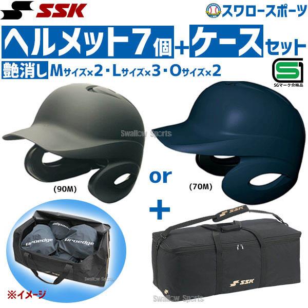 野球 SSK エスエスケイ JSBB公認 軟式 打者用 ヘルメット 両耳付き 艶消し ヘルメット兼キ...