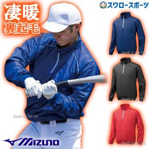 美品 ミズノプロハーフジップジャケット 裏起毛 パステルネイビー