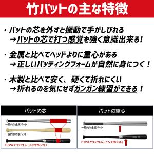 野球 和牛JB トレーニングバット 竹バット ...の詳細画像3