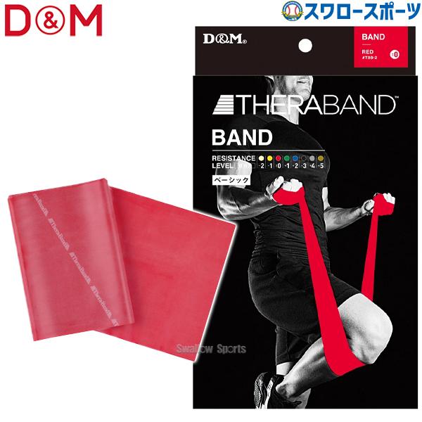 野球 D＆M THERABAND セラバンド ブリスターパック 2m 強度レベル0 レッド エクササ...