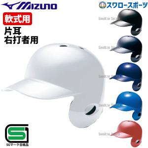 ミズノ軟式用ヘルメット　左打者 ミズノ 野球 軟式用 打者用ヘルメット 左打者用 1DJHR104 mizuno