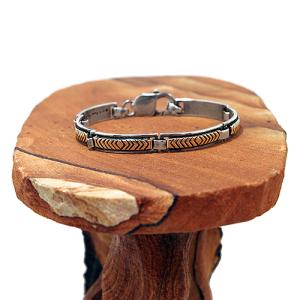 Navajo インディアンジュエリー　Tahe 作　スターリング NAVAJO/ナバホ族 Tahe スタンプワーク シルバー バングル