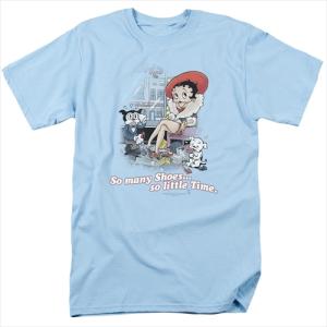 Tシャツ ライトブルー アダルト サイズ ベティーブープ Betty Boop SO MANY SHOES 598｜swam