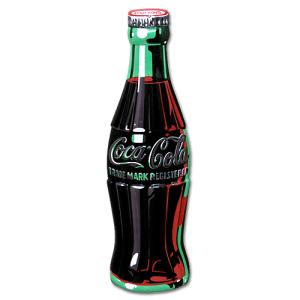 エンボス ティン サイン Coca Cola Die Cut Bottle 2180031｜swam