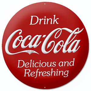 Coke （コカ・コーラ） エンボス ティン サイン Coca Cola Button 2180181｜swam