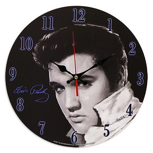エルヴィス・プレスリー ウッド ウォール クロック Black &amp; White Photo EP-M...