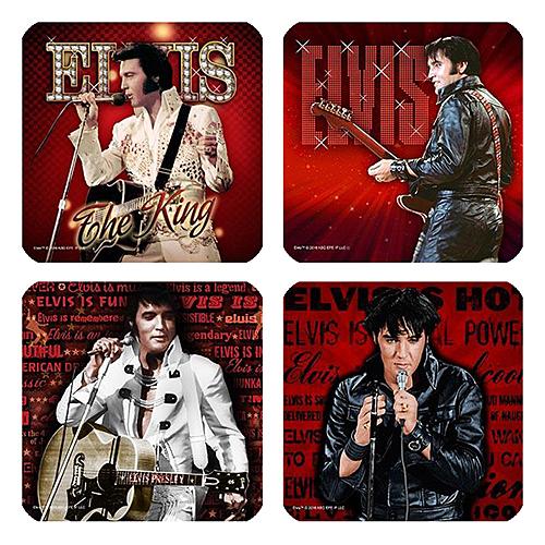 エルヴィス プレスリー コースター 4枚セット Red 68 Name The King Red　E...