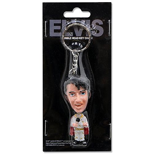 エルヴィス プレスリー キーチェーン　Bobble Head White Jumpsuit EP-M...