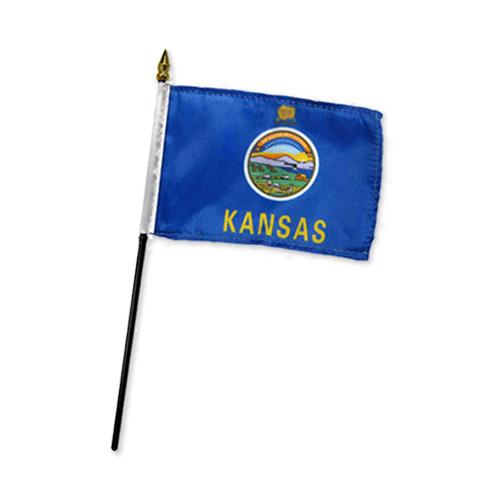 4x6 inch スティック フラッグ KANSAS F-DF-KANSAS