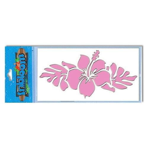 3-D カットアウト ステッカー Mサイズ  ハイビスカス w／リーブス #712