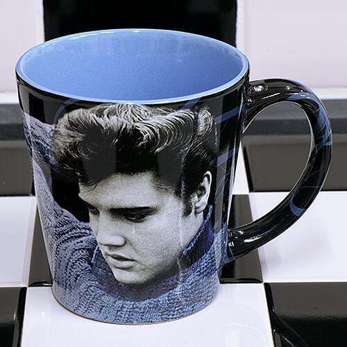 エルヴィス・プレスリー マグカップ Blue Sweater Latte Black Backgro...