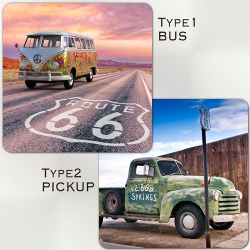 【SAKEマット】　 ルート66　｜グラス・ボトル対応 吸水マット　ROUTE66　酒マット