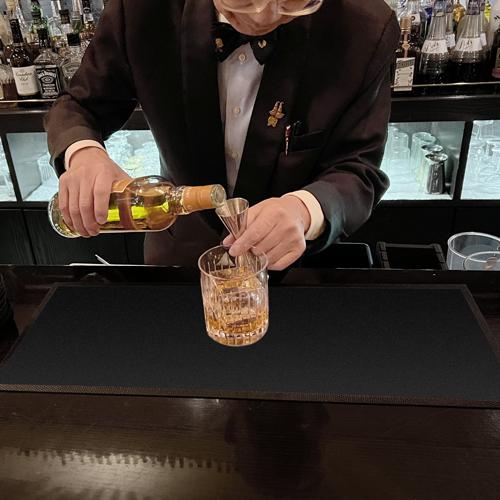 ＜吸水タイプ ラバー バーマット＞　吸水性のある バー マット　 ソリッド ブラック　580x220...