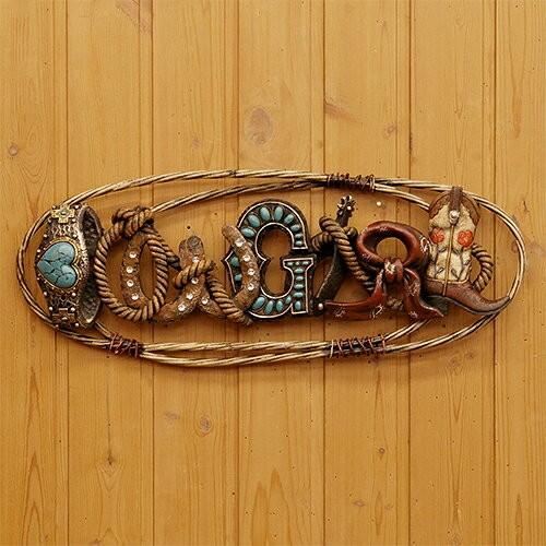 ウエスタン フィギュア ＆ インテリア カウガール ウォール プラーク RA3861