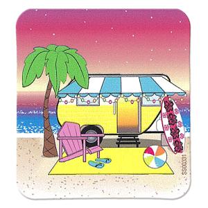 ステッカー CAMPER ON BEACH W/PALM TREE SJT-ST-SS00331｜swam