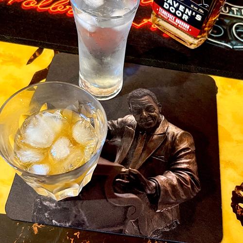 【SAKEマット】　JAZZ ピアノ　｜グラス・ボトル対応 吸水マット　酒マット